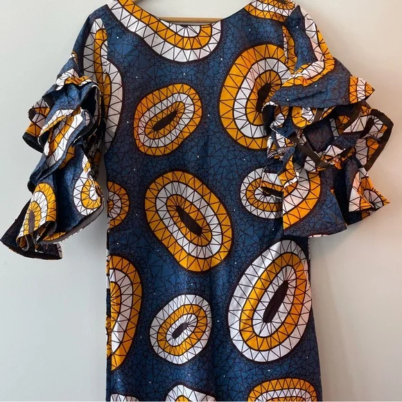 Unique print dress handmade with gems - Medium - Picture 3 of 13